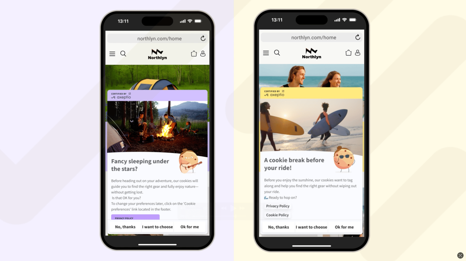 Two cellphones side by side