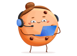 Cookie illustré - micro-casque et ordinateur