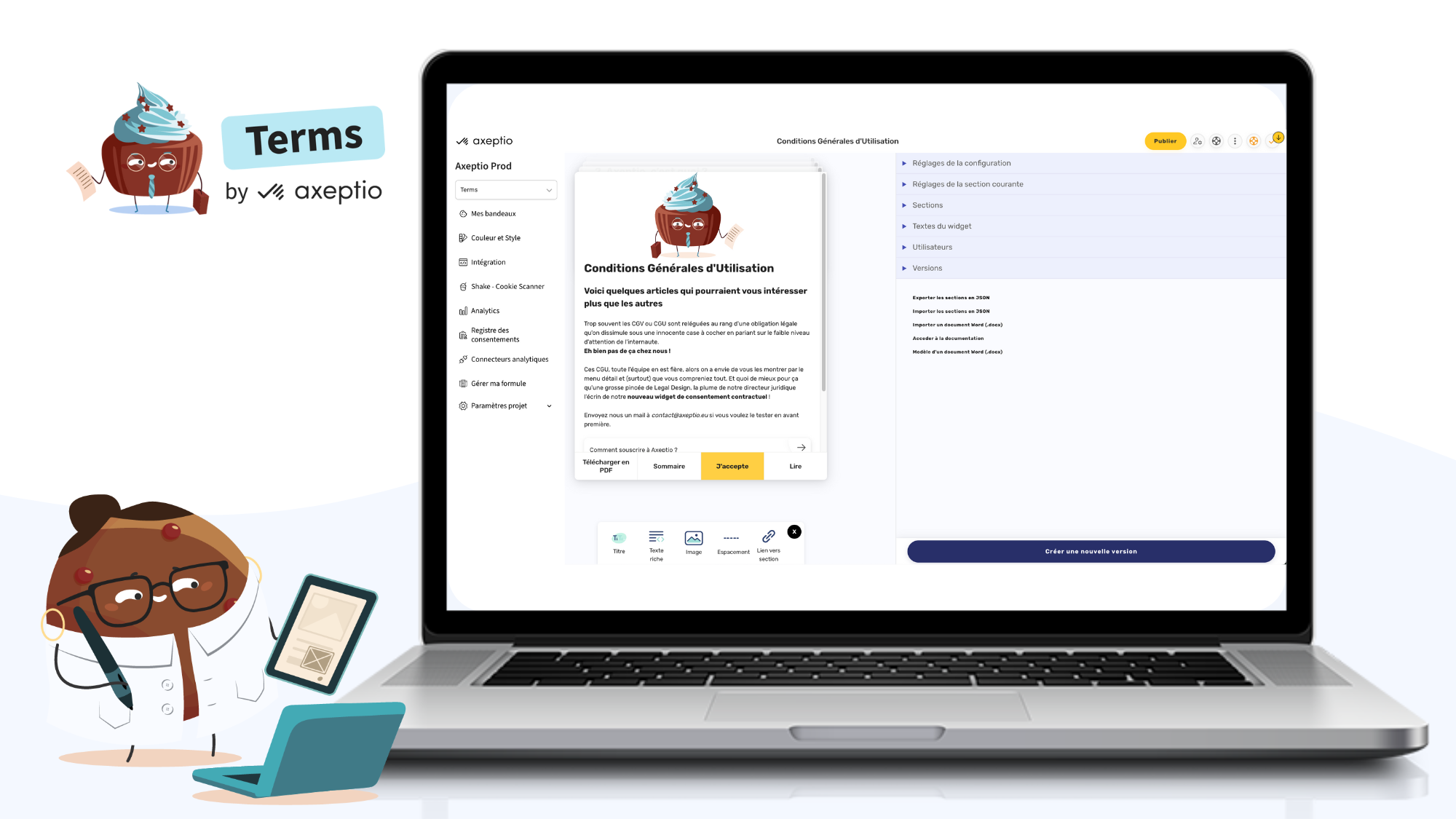 Back-office de Terms by Axeptio