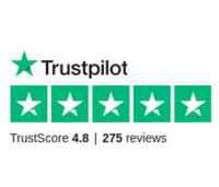 Trustpilot ratings: TrustScore 4.8, 275 reviews
