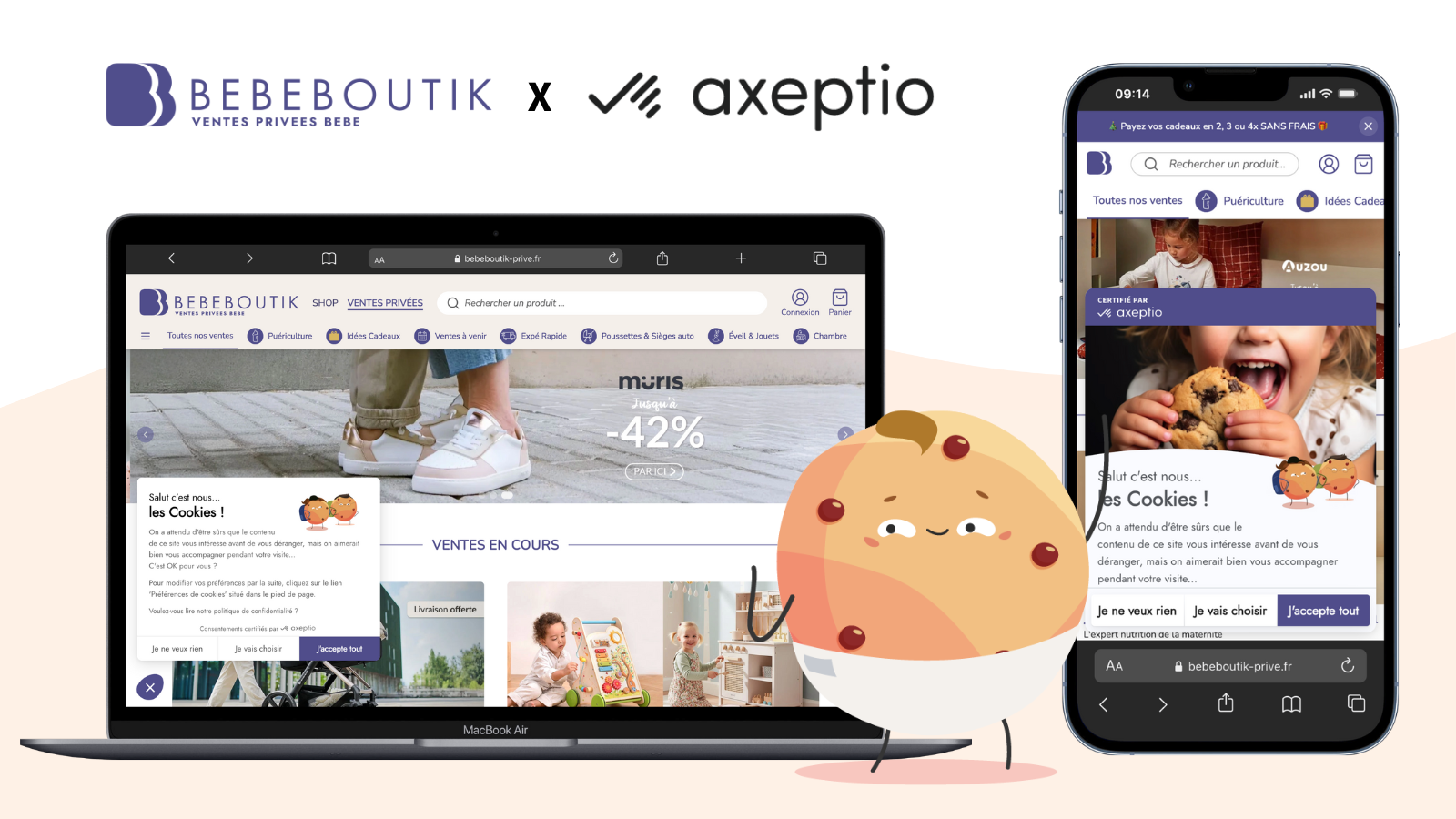 Ventes privées et place de marché électronique : comment Bebeboutik s’appuie sur Axeptio pour adapter sa CMP à deux parcours e-commerce distincts